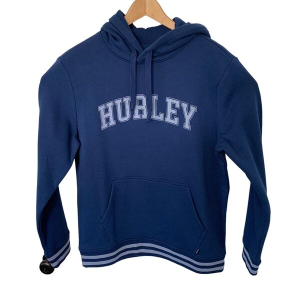 Hurley Mens Varsity Athletics Fleece Logo Pullover Hoodie Blue Size Medium NEW - Picture 1 of 5